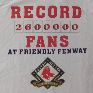 Vintage T Shirt 2001 Boston Red Sox 100 Seasons Fenway Park 1901 2001 Size XL